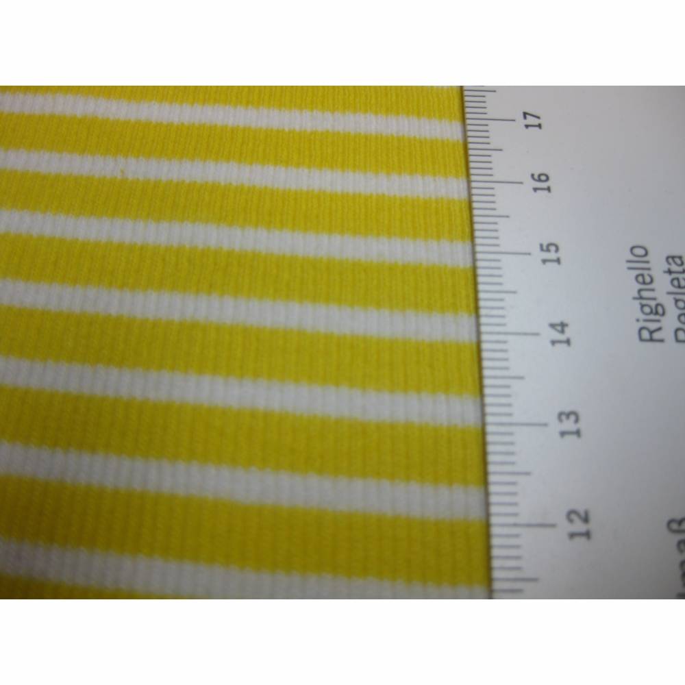 Bündchen, Schlauchware, Bündchenstoff,Feinrippe, Streifen,Gelb/weiß,Oeko-Tex Standard 100(1m/11 €) Bild 2