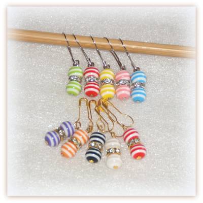 1 x 5 Stück Maschenmarkierer gold- oder silberfarben, Strickmarker, Häkelmarker