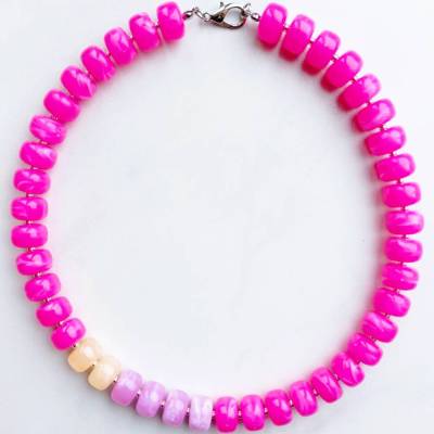 Disc-Perlen-Kette "Pinker Frühling"