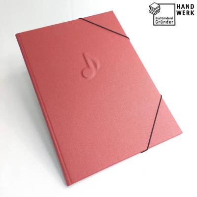 Eckspannermappe, rot, Note, DIN A4, Mappe, Sammelmappe, handgefertigt