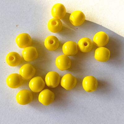 Gelbe matte Glasperlen 8 mm – 20 Stück für Schmuck & Basteln