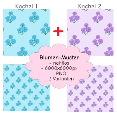 Nahtloses Blumen-Muster PNG – 2 Farbvarianten | 6000x6000 Pixel
