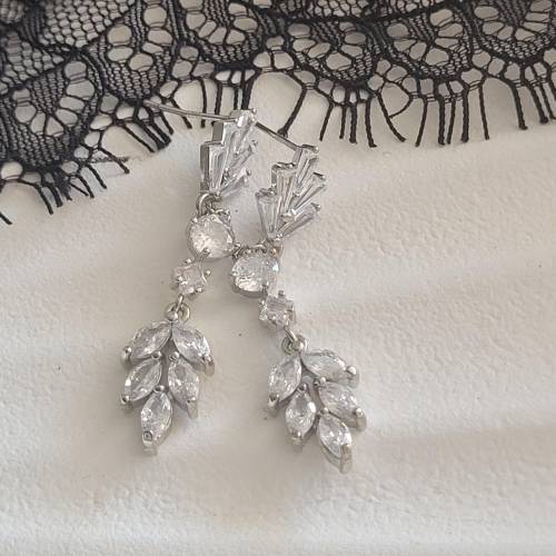 Brautohrringe in Silber,Braut Ohrstecker, elegante Ohrringe, Brautschmuck, Braut Ohrstecker in silber