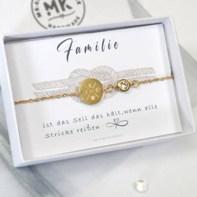 Armband Buchstaben Initialen – personalisiertes Geschenk – Geburtsstein Schmuck – Gravuranhänger