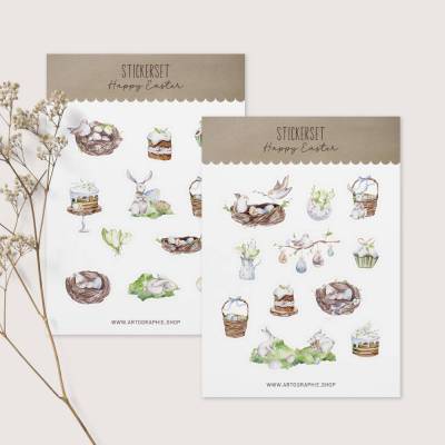 Stickerbogen Set *Happy Easter* / 22 Journal Sticker, Planer Sticker, Dekoaufkleber für Ostern
