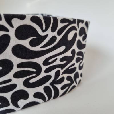 Breites Stirnband / Yogastirnband / Damenstirnband - FLECKEN in schwarz-weiß, von he-ART by helen hesse