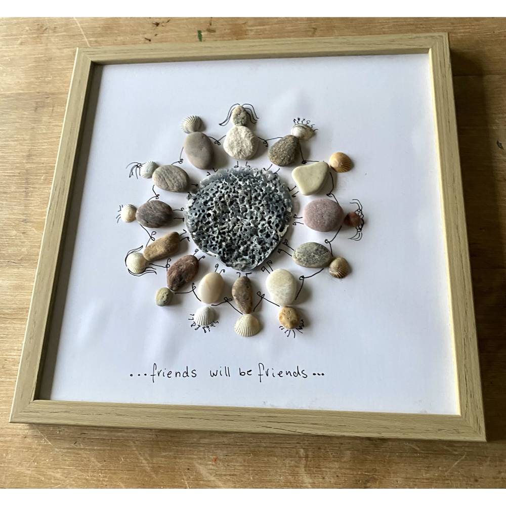 Steinbild Freunde, Geschenk für liebe Menschen, Meer Dekoration Bild 10