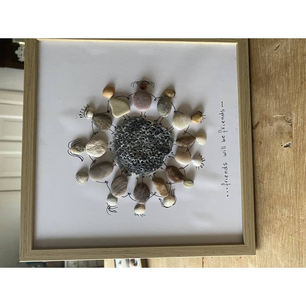 Steinbild Freunde, Geschenk für liebe Menschen, Meer Dekoration Bild 2