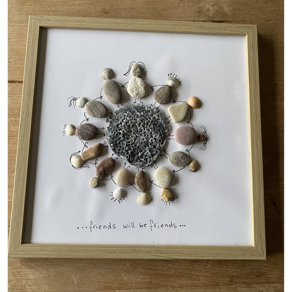 Steinbild Freunde, Geschenk für liebe Menschen, Meer Dekoration Bild 3