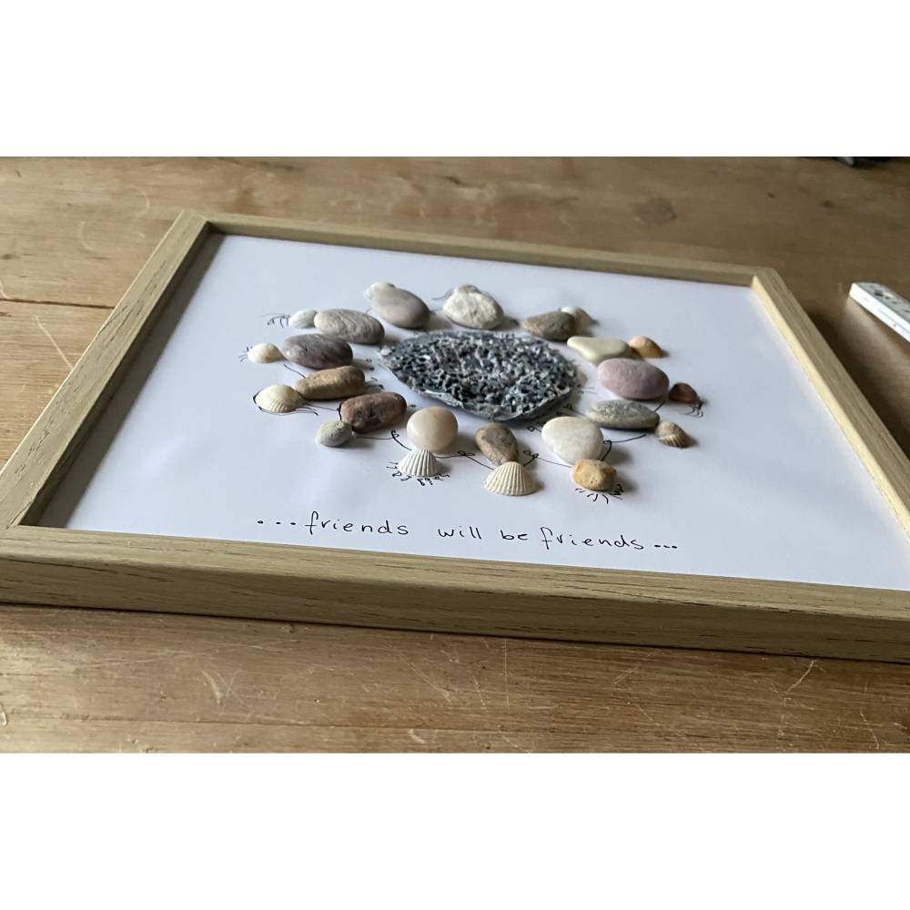 Steinbild Freunde, Geschenk für liebe Menschen, Meer Dekoration Bild 4