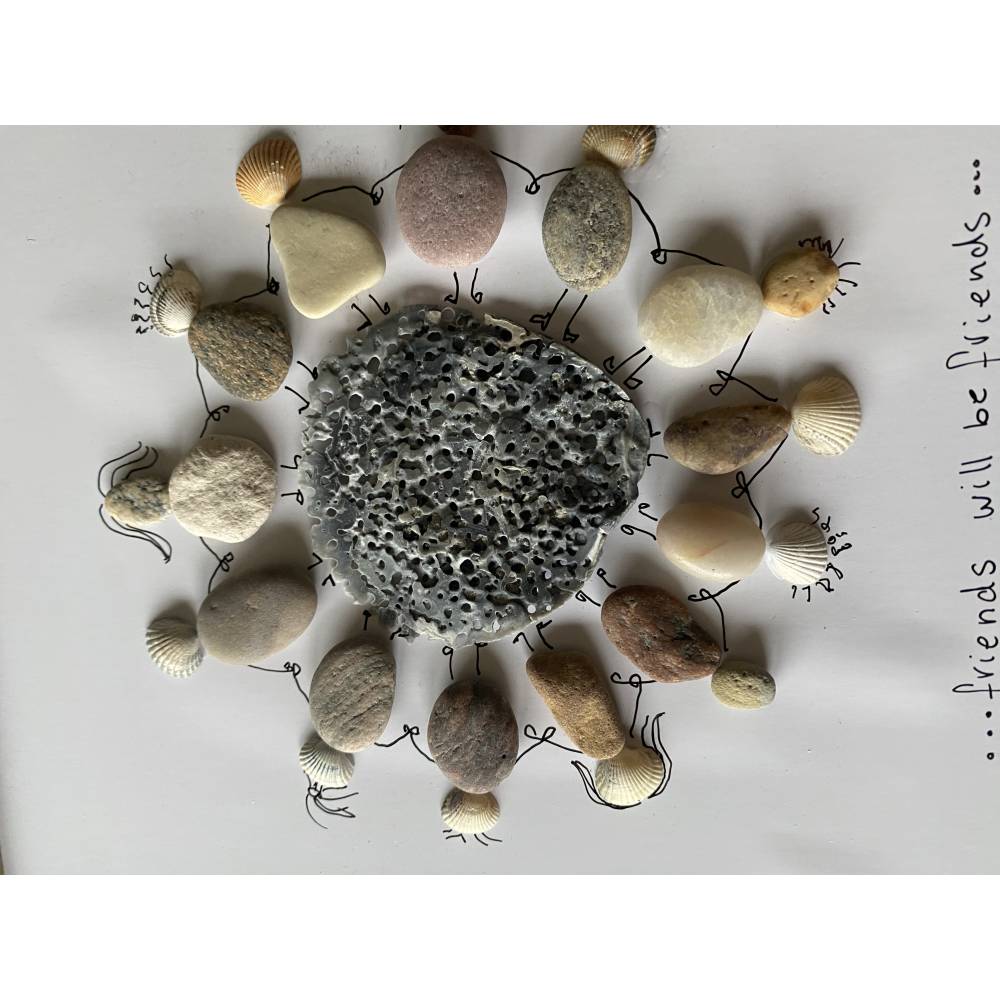 Steinbild Freunde, Geschenk für liebe Menschen, Meer Dekoration Bild 9