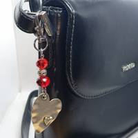 Taschenbaumler, Anhänger für die Handtasche, Glasperlen, rot, Valentinstag