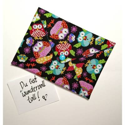 Briefumschlag, Eulen, 17,5 cm x 12 cm, Geschenkverpackung, Liebesbrief