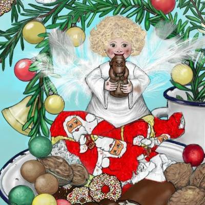 Kaplans Klappkarten: Weihnachtsengel (Set mit 6 Karten, 120 x 170 hoch)