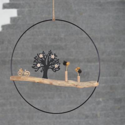 Hängende Fensterdeko Eiche Ring Dekoration 38 cm