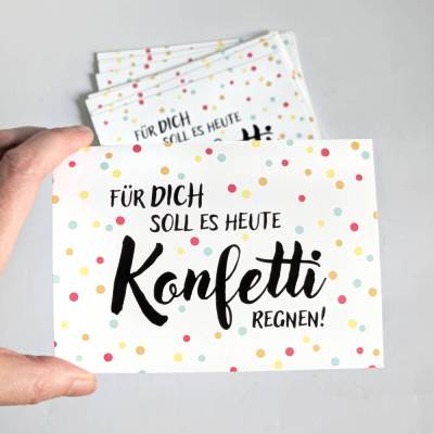 Für dich soll es Konfetti regnen I Postkarte I Grußkarte I Geburtstag I Happy Birthday I Geschenkkarte I Wandd