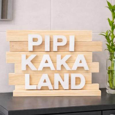 Pipi Kaka Land - Badezimmer-Deko - Lustige Deko - Handgefertigtes Resin & Altholz Unikat