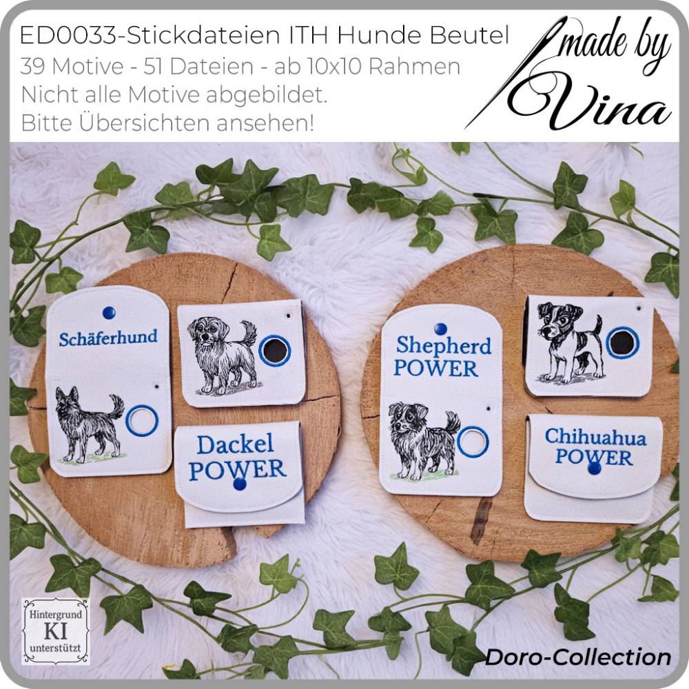 ITH-Stickdateien Hunde-Kotbeutel ab 10x10 cm – 39 Motive, Doro-Collection Bild 2