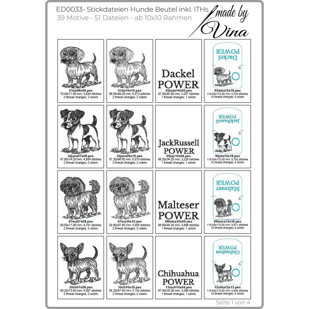 ITH-Stickdateien Hunde-Kotbeutel ab 10x10 cm – 39 Motive, Doro-Collection Bild 3