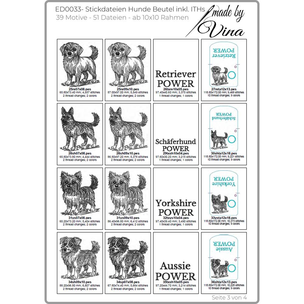 ITH-Stickdateien Hunde-Kotbeutel ab 10x10 cm – 39 Motive, Doro-Collection Bild 5