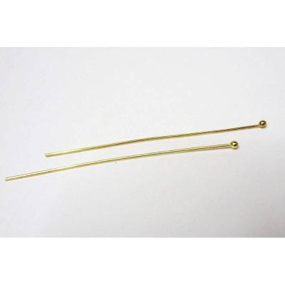 4 Stück Kugelstift, Nietstifte, Kopfstifte Silber 925 vergoldet ca. 50 mm für Ohrringe