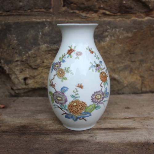 Vase Hutschenreuther Blumendekor Porzellan 70er Jahre West Germany