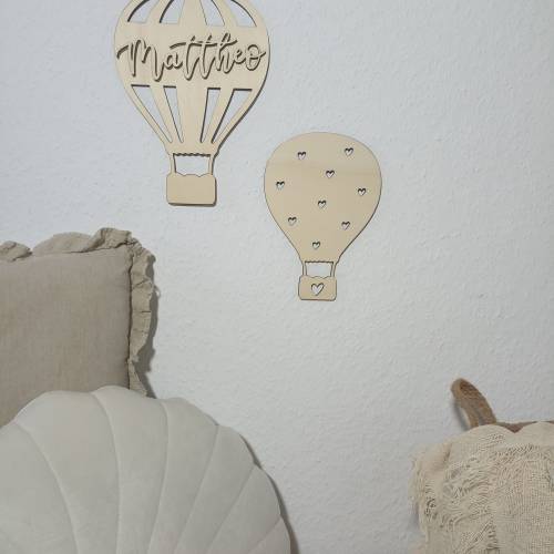 Heißluftballons mit Namen, Wanddekoration, Deko für Kinderzimmer, Personalisiert Heißluftballon, Kinder