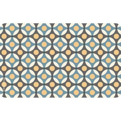 Frühstücksbrettchen Flower-Dots blau, kachelähnliches Design mit Punkten und Kreisen