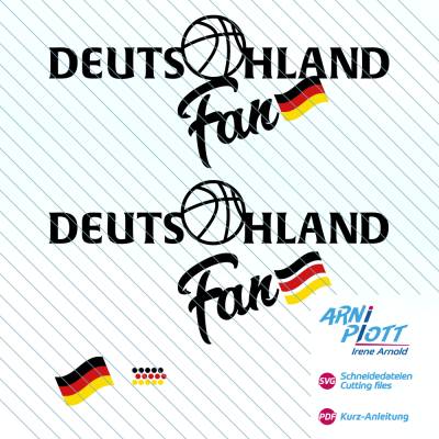 SVG Plotterdatei Basketball WM, EM, Deutschland-Fan Basketball, Vektordatei, Meisterschaft Fan-Shirt, Sticker, Aufkleber