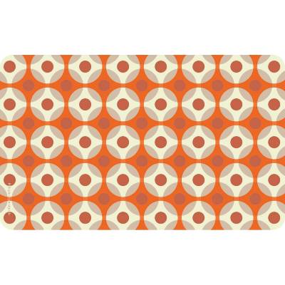 Frühstücksbrettchen Flower-Dots orange, kachelähnliches Design mit Punkten und Kreisen