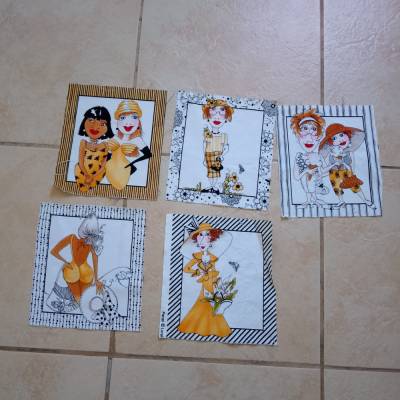 Patchworkstoff Loralie Harris Bee Happy Motiv 1 – 5 Paneels je 17,5 x 19,5 cm