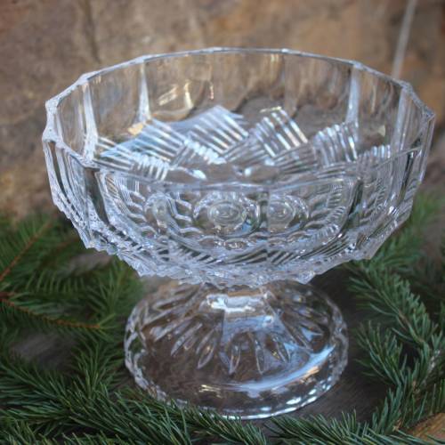 Vintage Fußschale 24% Bleikristall 60er 70er Jahre