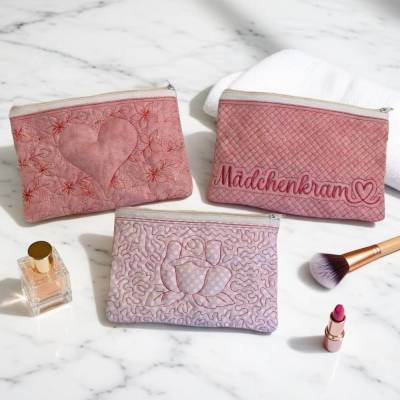 Stickdatei Tasche Love mit Reißverschluss – ITH Kosmetiktasche Set 917 von Design-by-Jasmina