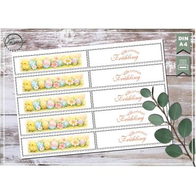 Ostern-, Frühlingsmotiv, Banderole, Ausdruck DinA 4