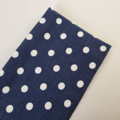 Breites Stirnband / Yogastirnband / Damenstirnband - DOTS in dunkelblau-weiß, von he-ART by helen hesse