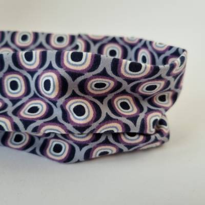 Breites Stirnband / Yogastirnband / Damenstirnband - RETRO in grau-lila-blau, von he-ART by helen hesse