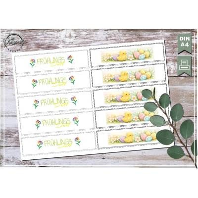 Ostern-, Frühlingsmotiv, Banderole, Ausdruck DinA 4