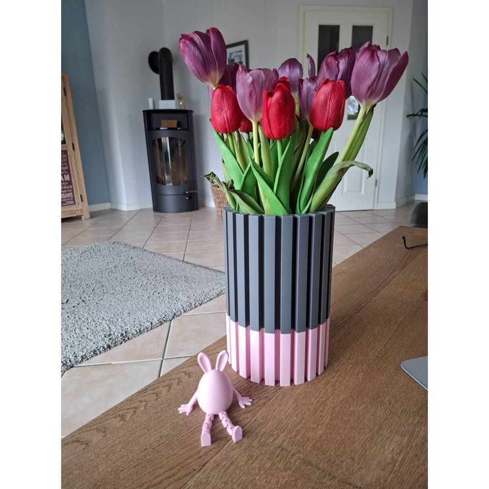 Der Grobe / Klein oder Groß / Vase 3D Druck / Glaseinsatz / Moderne Vase / Gradlinige Vase