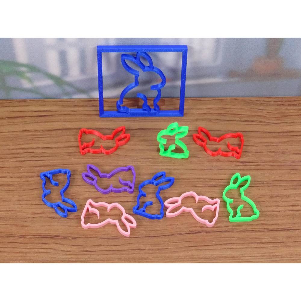 30 Hasen 3D-Druck Ostern Dekoration Tisch Streudeko, schwarz weiß hellbeige, bunte Farben Dekoration modern scandi Bild 3