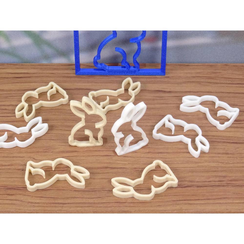 30 Hasen 3D-Druck Ostern Dekoration Tisch Streudeko, schwarz weiß hellbeige, bunte Farben Dekoration modern scandi Bild 5