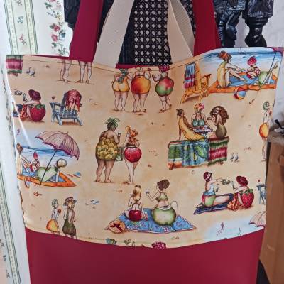 XXL Tasche Badetasche Strandtasche Shopper Fruit Ladies Frucht-Ladies, Handmade