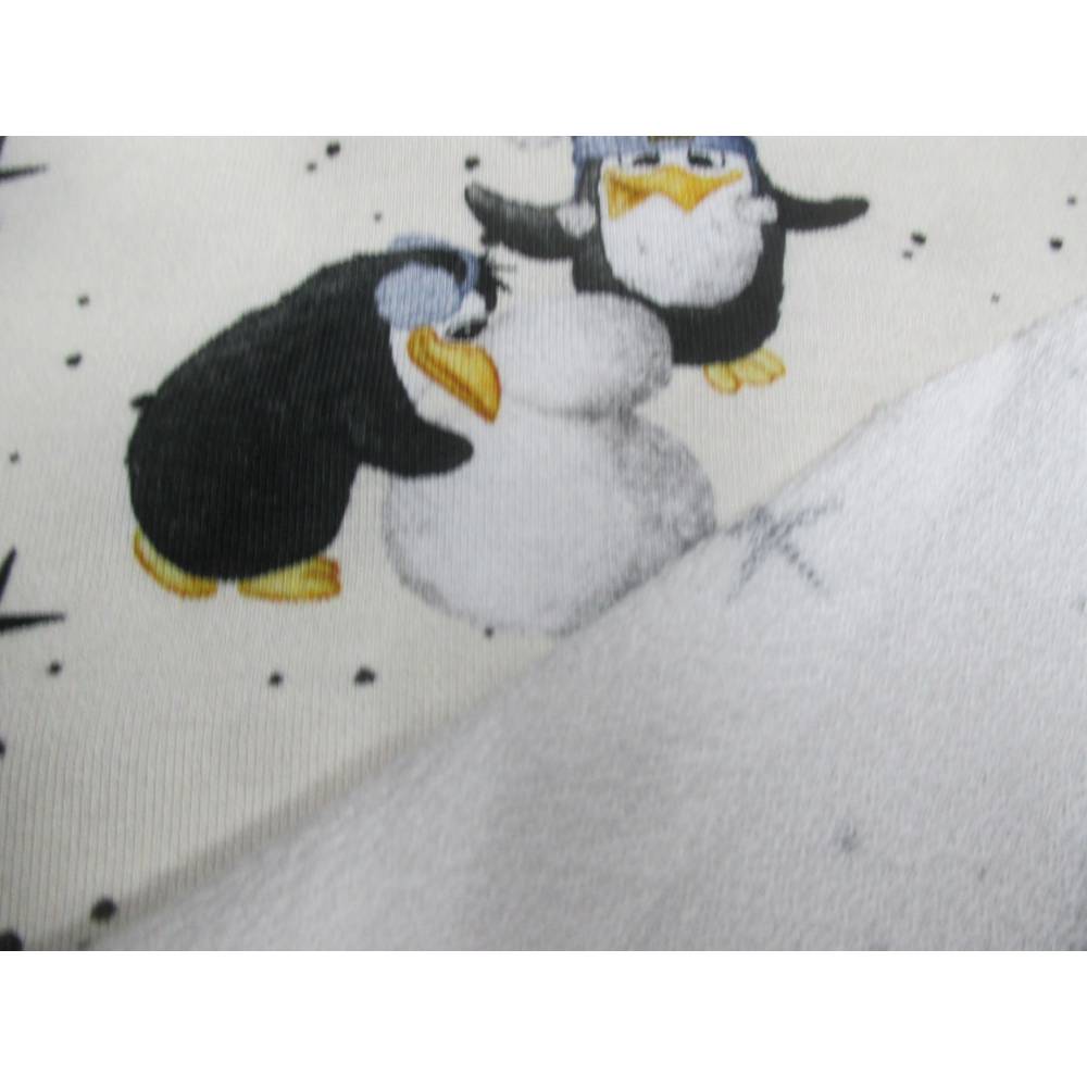 French Terry " FUNTARKTIS " by Sabine Marschall Pinguine, Schneeflocken Oeko-Tex Standard 100 (1m/16,-) Bild 4