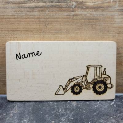 Hoflader Kinder Frühstücksbrett Brotzeitbrett aus Holz mit Brandmalerei, handgebrannt - inkl. Personalisierung 