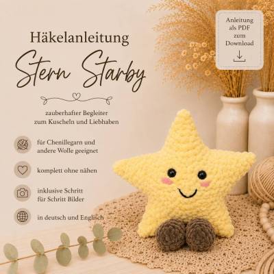 Häkelanleitung Amigurumi Stern Starby (ca. 13 cm) Kuscheltier PDF deutsch