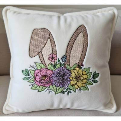 Stickdatei Hasenohren mit Blumen Set 2639 – 5 Größen für Ostern, Kissen & Geschenke