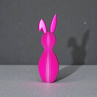 3D gedruckter Rillen Hase mit Knickohr – elegante Wohndeko in Wunschfarbe