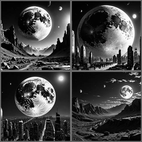 Bilddateien jpg UHD für Lasergravur „Mond“ 4 Stück hochauflösend Schiefergravur Download
