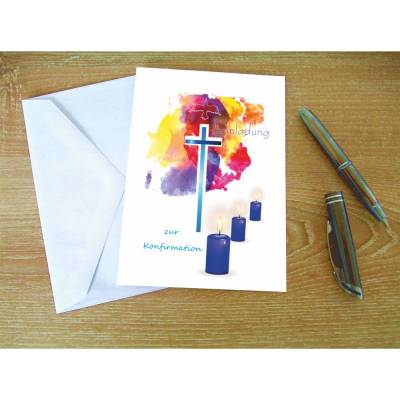 Vorlage für Einladungen zur Konfirmation als PDF-Datei