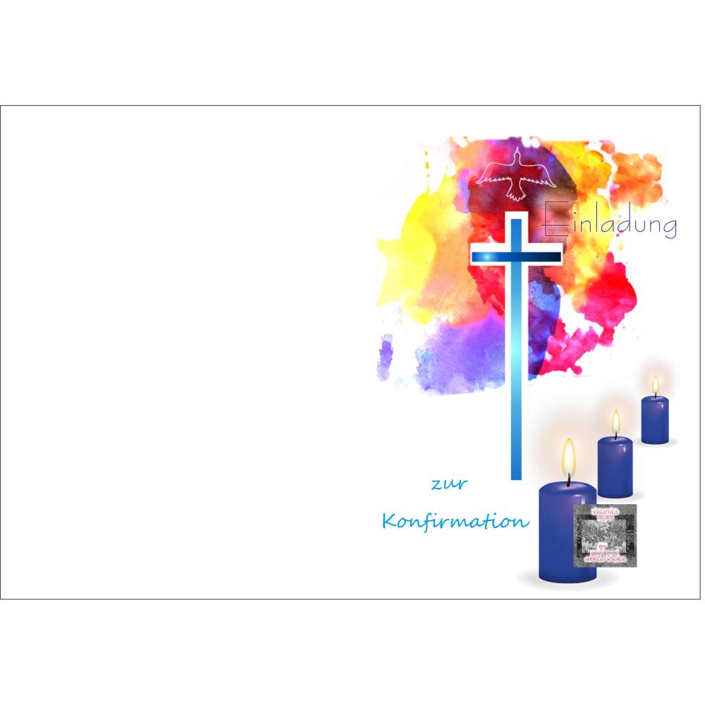 Vorlage für Einladungen zur Konfirmation als PDF-Datei Bild 2