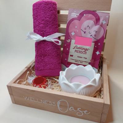 Wellness Geschenkbox I Kleine Auszeit I Badezusatz und Kerze I Geschenkidee I Entspannung I Muttertag I Valentinstag